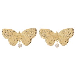 E palace wind high Pearl Earring  occidental stylevintage butterfly samll Allo..