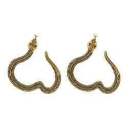 E retrovintage snake Earring  occidental style personality punk wind Alloy ear..