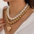 occidental style new  Pearl love clavicle chain beads heart-shaped necklace   punk summer style