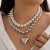 occidental style new  Pearl love clavicle chain beads heart-shaped necklace   punk summer style