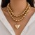 occidental style new  Pearl love clavicle chain beads heart-shaped necklace   punk summer style