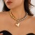  occidental style   summer new big beads love necklace ins exaggerating all-Purpose beads Peac