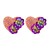  super fully-jewelled flower love ear stud brief all-Purpose fashion style