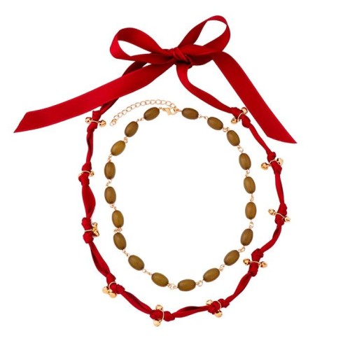 occidental style beads clavicle chain same style exaggerating creative multilayer imitate beads necklace