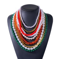 occidental style beads clavicle chain same style exaggerating creative multila..