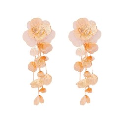 retro temperament hollow flowers long style earring super woman personality Ea..