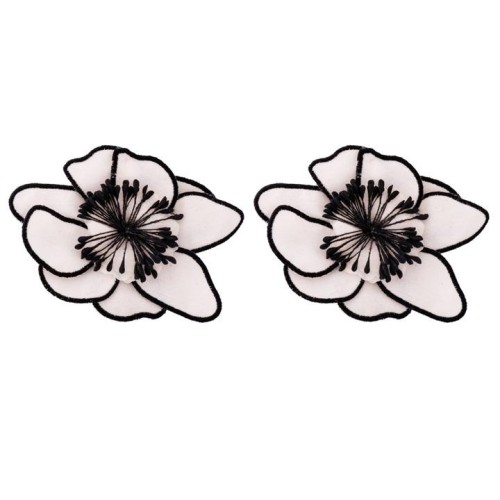 Bohemia super flowers Earring woman occidental style exaggerating wind handmade Cloth layer color flowers earri