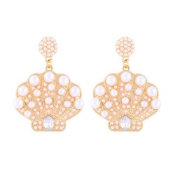 creative summer Shells Pearl earring Irregular earrings new woman style exagge..