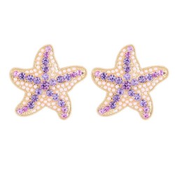 occidental style fully-jewelled Irregular star earrings summer colorful diamon..