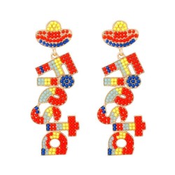 occidental style Word earring colorful personality trend head samll