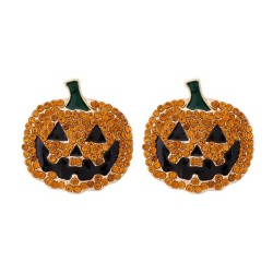 Halloween diamond head ear stud personality trend head ear stud