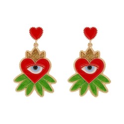 occidental style earrings Alloy enamel Earring lady Bohemian style heart-shap..