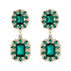 fashion colorful diamond earrings occidental style Earring lady multilayer squ..