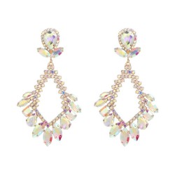 earrings super claw chain occidental style earrings lady fully-jewelled rhombu..
