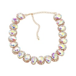 super claw chain exaggerating occidental style necklace colorful diamond Round..