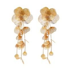 summer Alloy flowers earrings exaggerating occidental style Earring lady Metal..