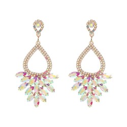 super claw chain occidental style earrings woman trend fully-jewelled flowers ..