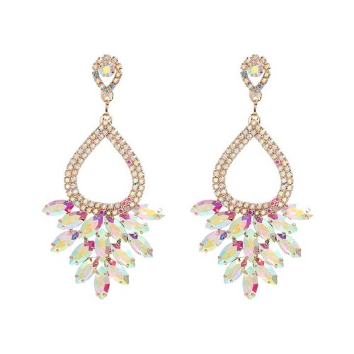 super claw chain occidental style earrings woman trend fully-jewelled flowers earring banquet exaggerating br