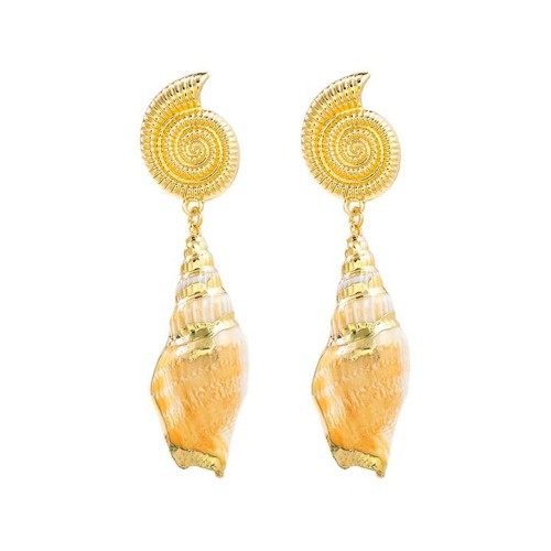 summer new Alloy Shells earrings occidental style exaggerating Earring woman Bohemia wind