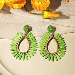 occidental style personality exaggerating color earrings  wind geometry drop h..