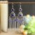  ethnic style long style beads chain tassel earrings high woman Bohemia