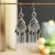  ethnic style long style beads chain tassel earrings high woman Bohemia