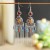  ethnic style long style beads chain tassel earrings high woman Bohemia