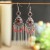  ethnic style long style beads chain tassel earrings high woman Bohemia