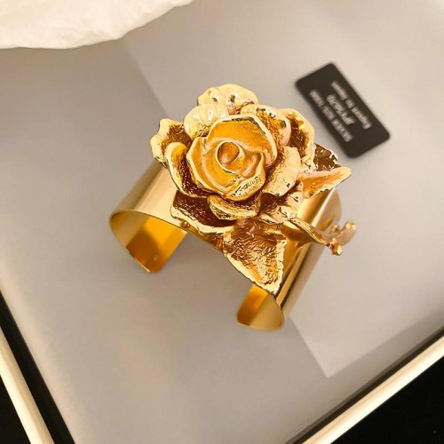 occidental style wind Metal flowers opening bangle high samll woman