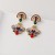 occidental style samll retro pendant square fully-jewelled ear stud palace wind Earring temperament medium