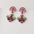 occidental style samll retro pendant square fully-jewelled ear stud palace wind Earring temperament medium