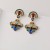 occidental style samll retro pendant square fully-jewelled ear stud palace wind Earring temperament medium