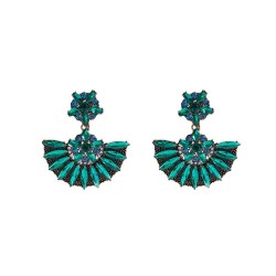 occidental style brief sector crystal earrings color retro high earrings