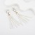 occidental style brief Alloy diamond Pearl earrings long style tassel flowers earrings woman super all-Purpose Earr
