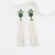 occidental style brief Alloy diamond Pearl earrings long style tassel flowers earrings woman super all-Purpose Earr