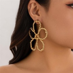 occidental style  handmade beads Pearlearing Earring  weave brief crystal leaf..