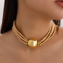 occidental style  exaggerating beads pendant clavicle woman  trend Metal multi..