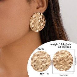 occidental style exaggerating pattern surface Round ear stud  briefins Metal E..