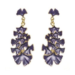 occidental style temperament fashion three-dimensional silver leaf flowers ear..