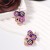Halloween personality trend embed zircon sequin flower high skull ear stud   samll style