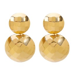 E occidental style summer Metal textured earrings  personality pellet surfaced..