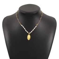  brief personality all-Purpose necklace  wind cross Pearl splice wind clavicle..