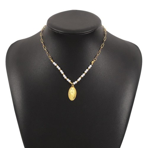  brief personality all-Purpose necklace  wind cross Pearl splice wind clavicle chain