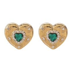 R occidental style palace wind temperament glass diamond love geometry ear stu..