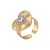 R occidental style palace wind temperament glass diamond love geometry ear stud ring  day all-Purpose high