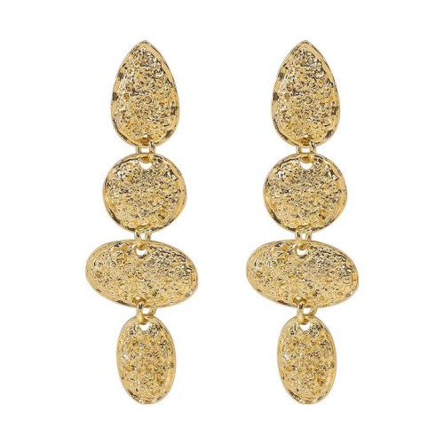 E occidental style retro wind Metal textured earrings  temperament samll Irregular geometry earring