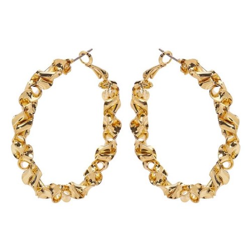E occidental style geometry Irregular twisted circle  exaggerating personality samll Metal wind earrings