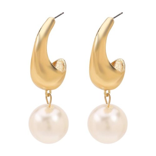 E occidental style wind matte Alloy Pearl earring  summer brief temperament elegant earrings