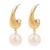 E occidental style wind matte Alloy Pearl earring  summer brief temperament elegant earrings