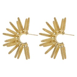 E occidental style Metal textured punk personality exaggerating ear stud  temp..